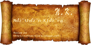 Náthán Klára névjegykártya